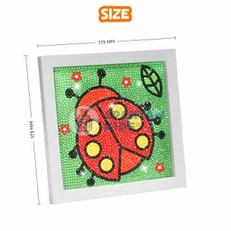 spartan kids SPARTAN KIDS® Diamond Art Ladybug Kit - DIY Wall Painting for Kids Ages 9-12 - Premium Art and Craft Kit for Girls - Unique Home Decor Wall Piece - Creative Painting Activity image 3