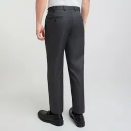 park avenue Men's Regular Fit Structure Pattern Poly Viscose Blend Flat Front Formal Trouser image 4