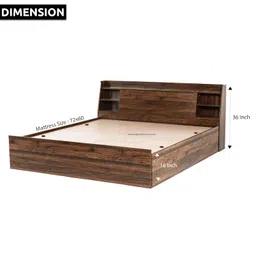 CASPIAN Engineered Wood Queen Size Wooden Bed (Asian Brown) | Modern & Classic Style Double Bed | Size 72 X 60 Inches | with 4 Shelves & 4 Detachable Storage Box| Durable Furniture for Home & Bedroom image 2