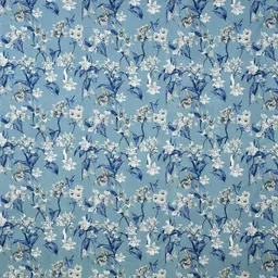 MANIQATEX Diwan Set 8 Pieces Cotton Printed Standard Diwan Set (1 Single Bedsheet, 2 Bolster Covers, 5 Cushion Covers) (Blue) image 2