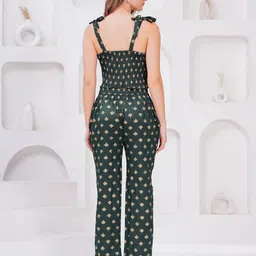 jc4u Women Maroon Viscose Rayon Co-ord Set With Top & Pant image 2