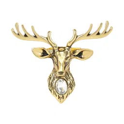 tripin lapel pin for men suit with Golden Classic Deer Design Elegant Brooch Women Office Corporate Party Suit Blazer (Golden) 2099 in a box image 1