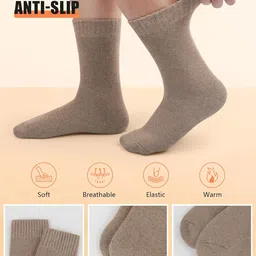 uumiaer 5 Pairs Merino Wool Socks for Men, Thermal Wool Hiking Socks Supper Thick Winter Crew Socks (US Size 7-13) image 4