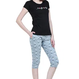 allure blue Women TOP & Capri Night Suit Set image 1