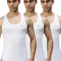 lux cozi Men's Cotton Modern Fit Vest (Pack of 3) image 1