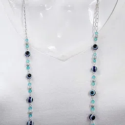 heddz Lightweight Glass Beads Silver Filigree Pastel With Evil Eye Spectacle Chain For Women-Mask Chain Lanyard String for Eyewear Frames,Reading Glasses,Sunglasses,Goggles and Eyeglasses image 5