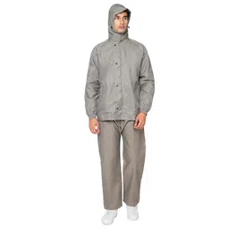 citizen Hooded Raincoat for Men Women Waterproof for Bike Riders 2T Slub Fabric Lightweight Stylish Sealed Hood, Large Pockets, Heavy-Duty Zippers Rainwear with Carry Pouch-CR014 image 5