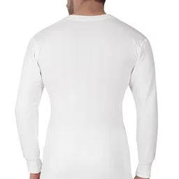 alfa Quilted Premium Mens Full Sleeves Cotton Thermal Top (85cm, White) | Slim Fit Winter wear Vest image 4