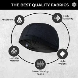 Boldfit Eye Mask for Sleeping- Black & Boldfit Head Support Head Cap for Helmet Head Skull Cap (Pack of 1) Black image 3