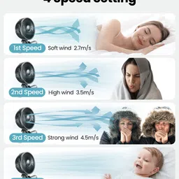 Gaiatop Baby Stroller Fan, Small Clip On Fan Portable 4000 mAh Rechargeable Personal Handheld, Battery Operated 4 Speed 360°Rotate Flexible Tripod Mini Desk Cooling Fan for Car Camping Travel image 5