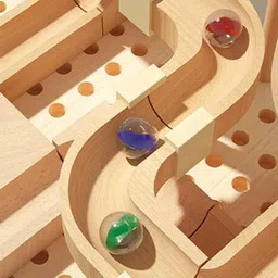 LOOM TREE® Wooden Marble Run Blocks Wood Building Blocks Toys for Age 4-8 Kids Children Puzzle Track Ball image 4