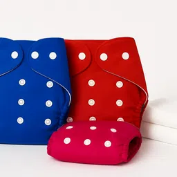 shark doo doo Shark Doo Doo® Reusable Baby Cloth Diapers (0-3 Years) Pack of 3 with 2 Inserts | Leak-Proof & Adjustable | Washable Up to 300 Times | Waterproof, BPA-Free, Eco-Friendly, Anti Bacterial, Rashes Free Diapers for Babies & Toddlers (3-17 kg) Blue, Red & Pink image 2