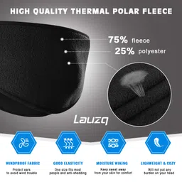 lauzq Fleece Ear Warmers/Muffs Headband for Men & Women & Kids Perfect for Cycling Skiing Workout Yoga Running & Riding Motorcycle in Winter - Stay Warm & Performance Stretch image 4