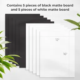 AUEAR, 12x16 Uncut Matte Boards, White and Black Backing Boards for Frames, Pictures, Arts - 10 Pack image 2