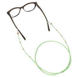 modisch handmade glasses chain, Spectacle Cord with 100 cm Length Sunglass Strap,green moti and golden diamond shine stone sunglasses spectacles chain [JC-16SG] image 3