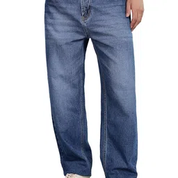inkd Men's Classic Relaxed Jeans – Mid-Rise | 100% Cotton | 5 Pocket Styling | Baggy Jeans for Man image 1