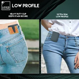 lewis n. clark RFID Blocking Hidden Clip Stash Money Belt Travel Pouch + Credit Card/ID Holder for Women & Men, Charcoal image 4