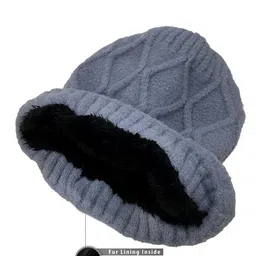 gajraj Winter Warm Knitted Woolen Skull Cap for Men & Women image 3