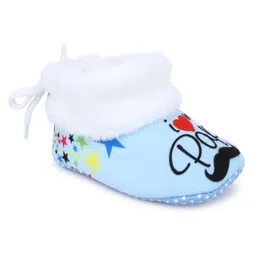 star fish Baby Boys & Girls 3 TO 12 Months Skin Friendly Comfortable & Breathable Papa Printed Booties image 4