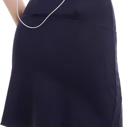 oalka Women's Active Athletic Skirt Sports Golf Tennis Running Pockets Skort, Navy Blue, Medium image 3