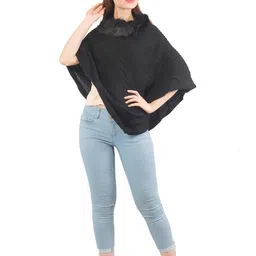 manra Woman's Casual Jacket Black Free Size image 1