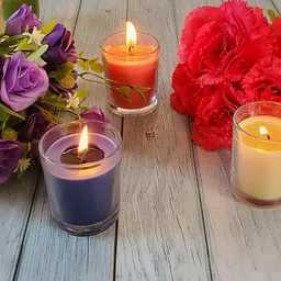 Pure Source India Votive Glass Candles, Pack of 12 (Scented - Rose, Jasmine & Lavender) image 3