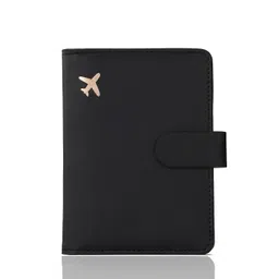 neouth Premium Leather Passport Holder Covers Case Waterproof RFID Blocking Travel Wallet Passport Holder with Pen Holder Cute Passport Book for Women Men Black image 1