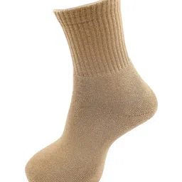 rc. royal class Men's Cotton Ankle Length Terry Cushion Solid Khaki Socks (Pack Of 3 Pairs), Assorted image 2