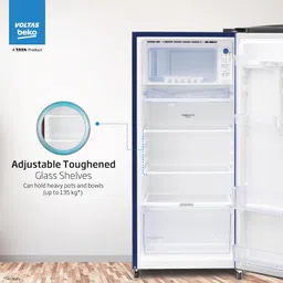 voltas beko Voltas Beko, A Tata Product 183 L 5 Star Single Door Direct Cool Refrigerator with Quick Frezze (RDC215A / W0BBRTM0000GO, Bonita Blue, Fresh Box Technology) image 5