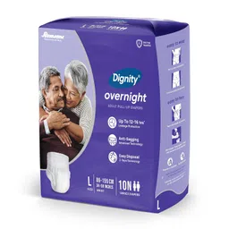 Dignity Overnight Pull Up Adult Diapers Pant Style - 10 Count (Large) with Soft Elastic and Extra Absorbent Core, Waist Size 34" - 59", 10 Pcs/Pack (Pack of 1) image 3
