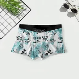 jarvo Men's Extra Thin Elastic Underwear Long Comfortable Ice Silk Breathable Comfort Printed Brief-Boxer-Trunks Imported Material Pack of 4 image 2