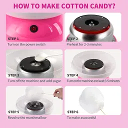 MVM Enterprise Cotton Candy Machine - Mini Cotton Candy Machine | Cotton Candy Machine for Kids | Comes with 10 Reusable Sticks and Sugar Scoop | Cotton Candy Maker for Kids image 4