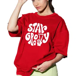 leotude Women Half Sleeve Oversized Tshirt, Round Neck Longline Drop Shoulder | Colorful Printed Combo Regular Fit T-Shirt (Pack Of 3) image 2