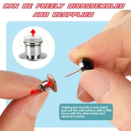 sichumaria Detachable Buttons for Jeans,2 Sets Adjustable Waist Buckle Extender for Jeans Waist Tightener Instant Jean Buttons for Loose Jeans Pants Dress, No Sewing Required Detachable Jean Pin (Black Pearl) image 4