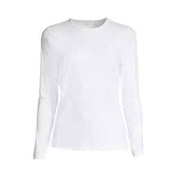lands' end Rash Guard for Women | Long Sleeve Rash Guard Women’s Swim Tees White image 1
