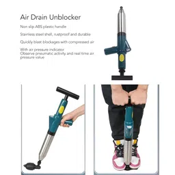 flexman Toilet Plunger, Drain Clog Remover, Air Drain Unblocker, Stainless Steel High Pressure Drain Blaster, Plunger Pipe Unclogging Tool for Dredging Various Pipes, Toilets, Floor Drains image 3