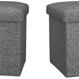 K.B. SALES ComfortPlus Linen Storage Stool Stylish, Practical, Premium upholstered, with Ample Storage image 5