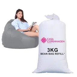 Casa Copenhagen Premium Virgin Grade Thermocol Balls Refill for Pillows, Sofa, Bean Bags, Soft Toys & Beans for Bean Bag Refill 3 Kg - White image 1