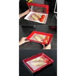 RASOFAB Zwerlin Clever Tray | Healthy Food Storage Container | Vacuum Preservation Food Tray For Long Food Freshness | Kitchen Tool & Accessories (Pack of 1,Multicolor) image 5