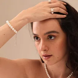 Amazon Brand - Nora Nico 925 Sterling Silver BIS Hallmarked Jewelry Pearl Sliding Bolo Bracelet for Women image 2