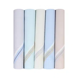 caruso italy Men's Premium 100% Pure Cotton Handkerchief Light Base with Colored Border image 1