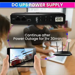 amiciSmart 10400mAh UPS for WiFi Routers, Camera USB & POE Devices – Intelligent Power Supply with Advanced Protection, Essential for Continuous Security and Device Operation (Max. Output Current 2A) image 2