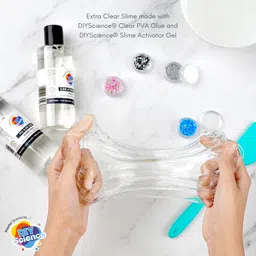 DIYScience Premium PVA Slime Glue - Clear (200Ml) for Craft, Smooth and Stretchy, Non-Toxic, Safe for Kids, Dries Clear, Extra Thick & Washable, Makes Strong Bond image 2