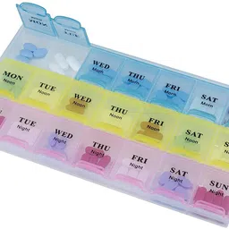 ZIPZAG Pill Medicine Organizer Reminder Storage Box for 7 Days, 3 Layer Pillbox image 1