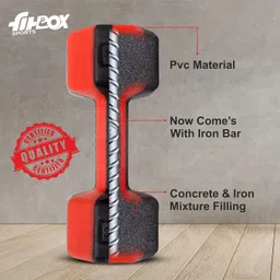 FitBox Sports Exclusive Blend Dumbbells 4kg Anti Slip Anti Rolling Dumbbells Set (2kg x 2) Snow/Pink, Polypropylene (PP);Polyethylene (PE) image 5