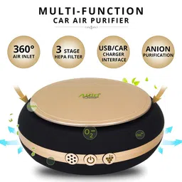 Allextreme AEX-02 Car Air Purifier Negative Ions Ionizer Portable Mini Travel USB Air-Freshener with HEPA Filter to Remove Odor Smell Bacteria and Allergen (4.2W) image 2