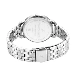 fastrack Stunners Quartz Analog Silver Dial Metal Strap Watch for Girls-NS6282SM01/NT6282SM01 image 5
