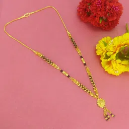 jecy jewels Mangalsutra for Women One Gram Gold Plated 18 Inches Dokiya Mangalsutra 8817 image 2