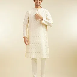 diwas by manyavar Men's Art Silk Self Design Kurta (1pc) image 2