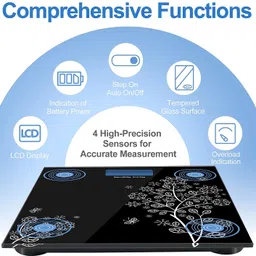 urm URM® Digital Bathroom Weighing Scale with LCD Panel & Thick Tempered Glass, Electronic Weight Machine for Human Body image 5